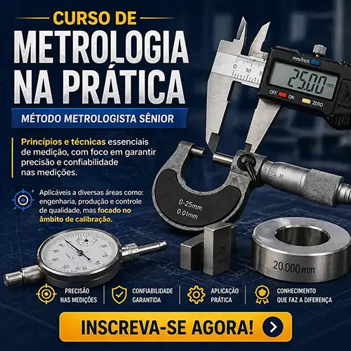 Banner de publicidade do curso de Metrologia na Prática.