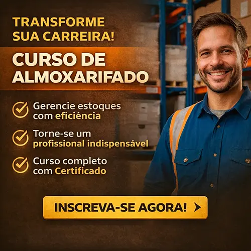 Publicidade do Curso de Almoxarifado.