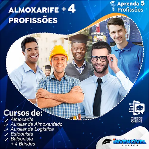 Banner de publicidade do curso Almoxarife Mais Quatro Profissões.