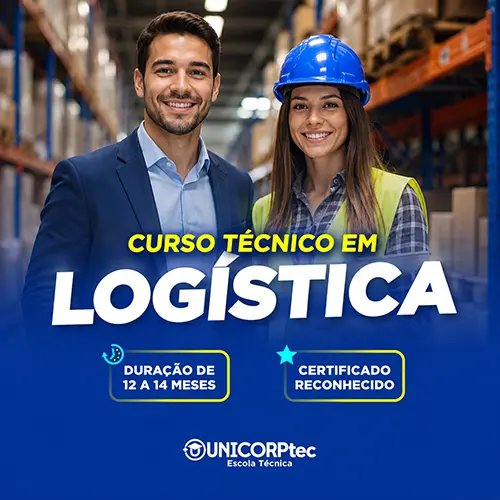 Banner de publicidade do Curso Técnico em Logística.