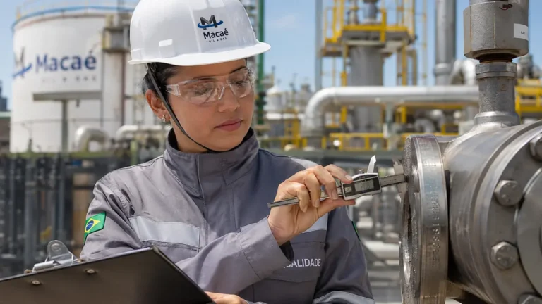 Anúncio de emprego da AMC Inspeções e Instrumentação oferecendo vagas em Macaé para inspetores técnicos com início imediato.