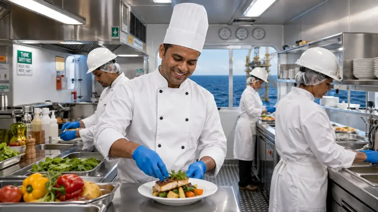 Anúncio de recrutamento offshore na CIS Brasil para cargos de hotelaria marítima e serviços.