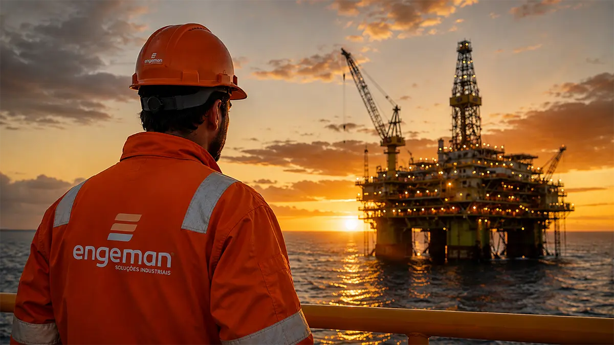 Anúncio de contratação com mais de 60 vagas offshore e onshore na Engeman Soluções Industriais em Macaé.