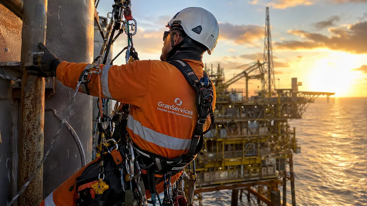 Anúncio do processo seletivo da GranServices com vagas offshore e onshore em Macaé e Porto do Açu.