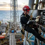 Anúncio de vaga de emprego na Marine Inc Services para Técnico em Elétrica Offshore com certificação IRATA N3.