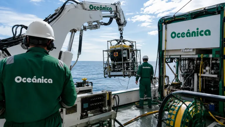 Anúncio das vagas de emprego da Oceânica Engenharia na base de Macaé.