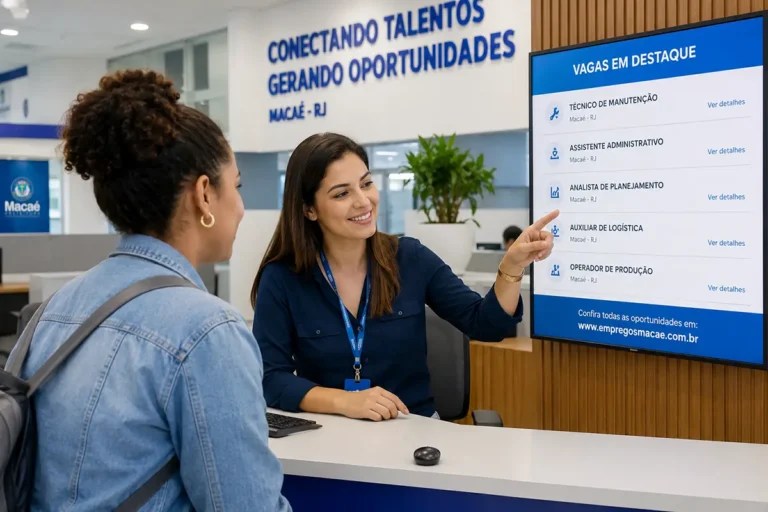 Atendimento ao trabalhador para inserção no mercado de vagas de emprego em Macaé.