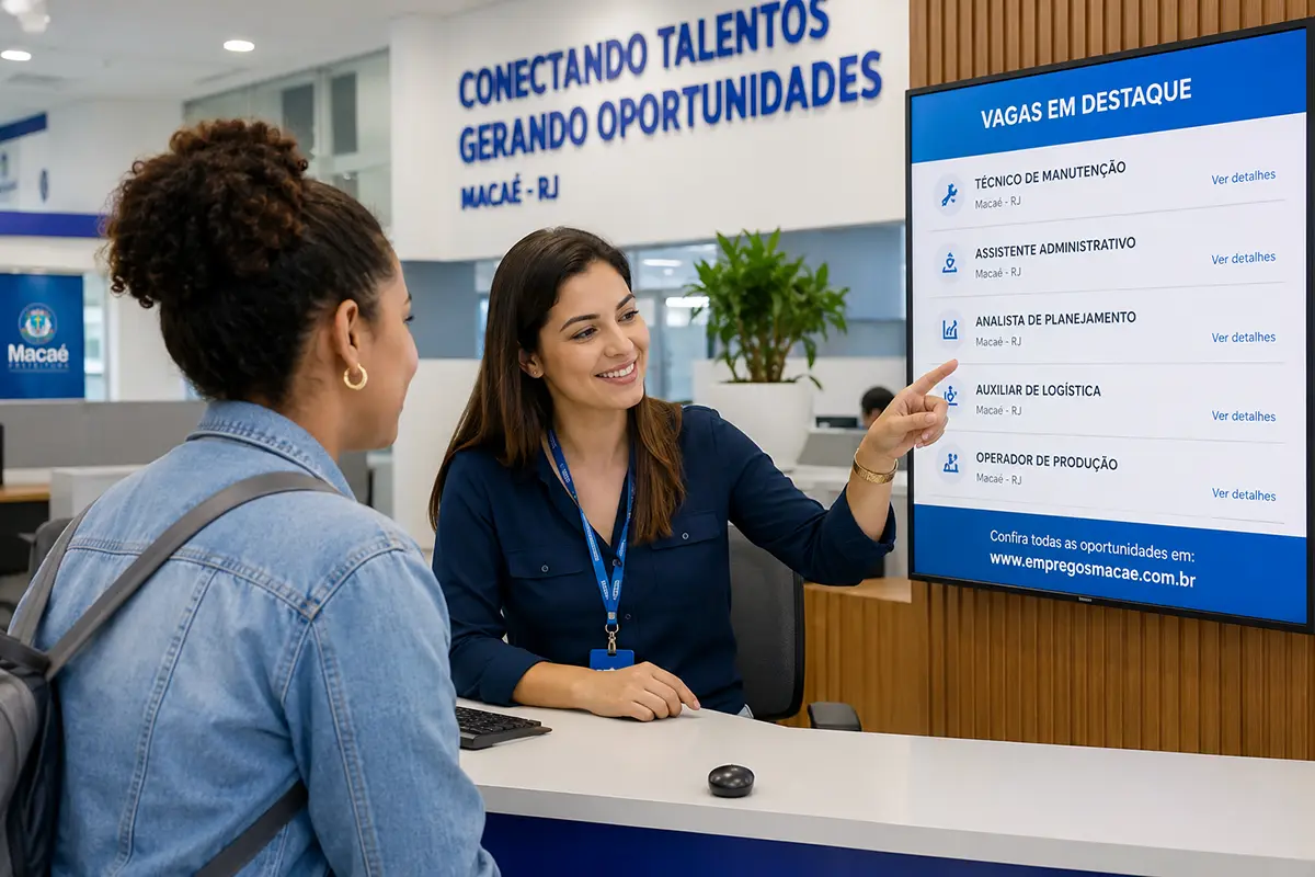 Atendimento ao trabalhador para inserção no mercado de vagas de emprego em Macaé.